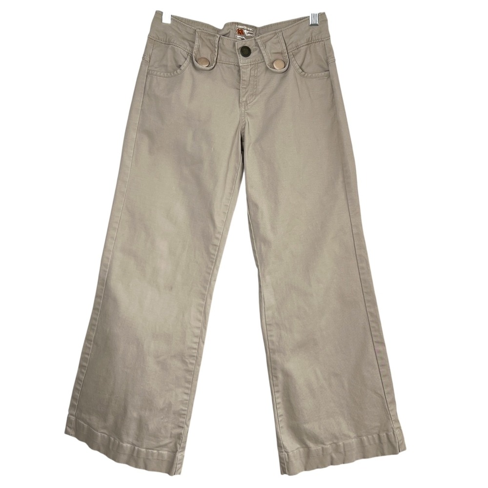 Anthropologie‎ Twill 22 Y2K Low Rise Wide Leg Pants Size 27 French Girl Clean